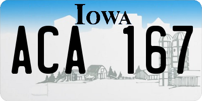 IA license plate ACA167