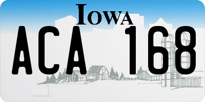IA license plate ACA168