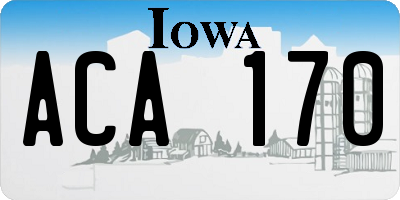 IA license plate ACA170