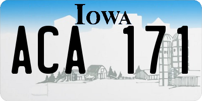 IA license plate ACA171