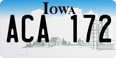 IA license plate ACA172