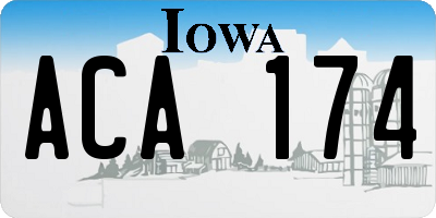 IA license plate ACA174