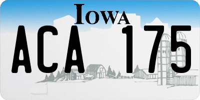 IA license plate ACA175