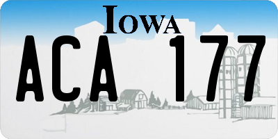 IA license plate ACA177