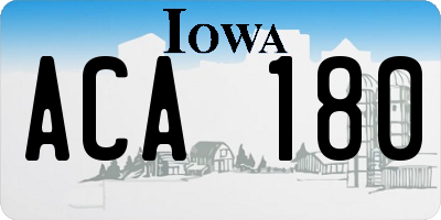 IA license plate ACA180