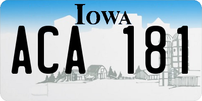 IA license plate ACA181