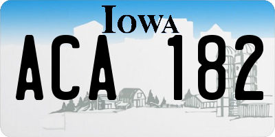 IA license plate ACA182