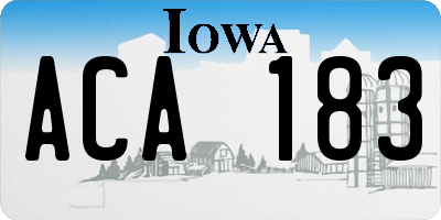 IA license plate ACA183