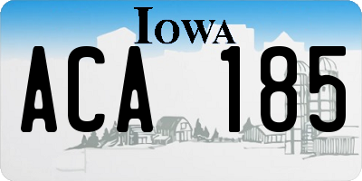 IA license plate ACA185