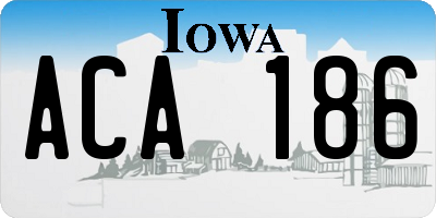 IA license plate ACA186