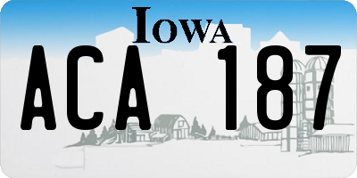 IA license plate ACA187