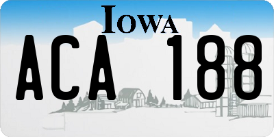 IA license plate ACA188