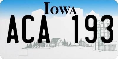 IA license plate ACA193