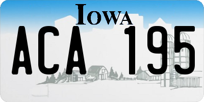 IA license plate ACA195