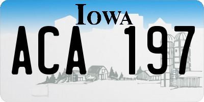 IA license plate ACA197