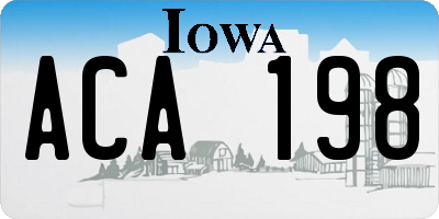 IA license plate ACA198