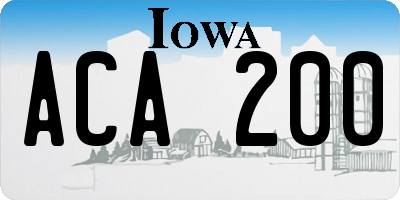 IA license plate ACA200