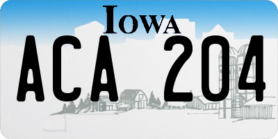 IA license plate ACA204