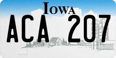 IA license plate ACA207