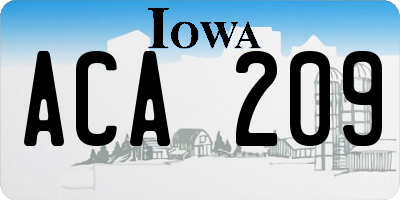 IA license plate ACA209