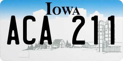 IA license plate ACA211