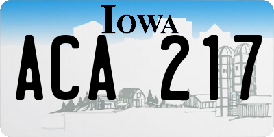 IA license plate ACA217