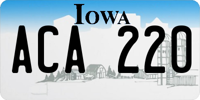 IA license plate ACA220