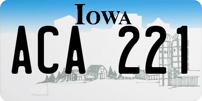IA license plate ACA221