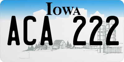 IA license plate ACA222