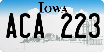 IA license plate ACA223