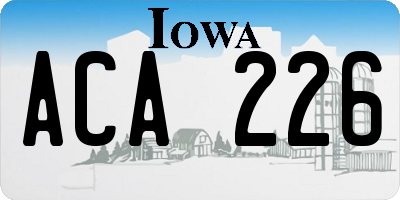 IA license plate ACA226