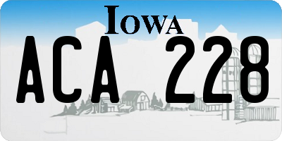 IA license plate ACA228