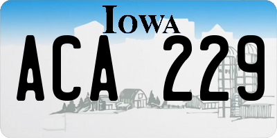 IA license plate ACA229
