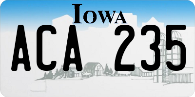 IA license plate ACA235