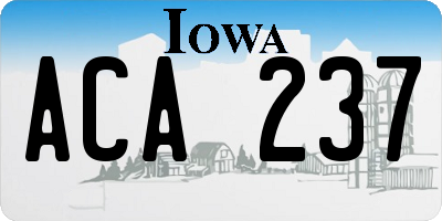 IA license plate ACA237
