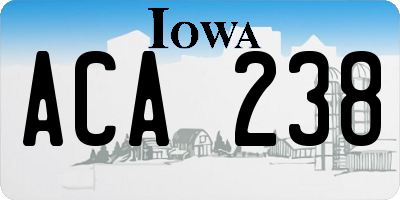 IA license plate ACA238