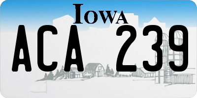 IA license plate ACA239
