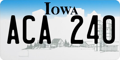 IA license plate ACA240