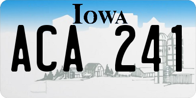 IA license plate ACA241