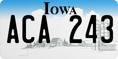 IA license plate ACA243