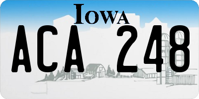 IA license plate ACA248
