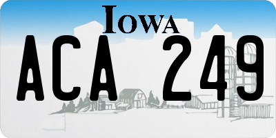 IA license plate ACA249