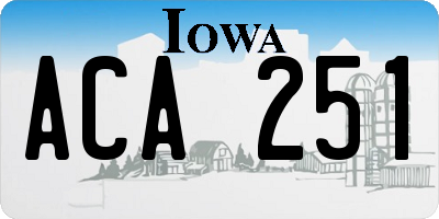 IA license plate ACA251