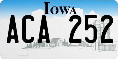 IA license plate ACA252
