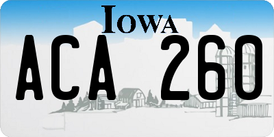IA license plate ACA260
