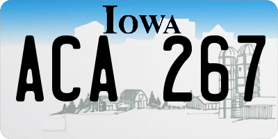 IA license plate ACA267