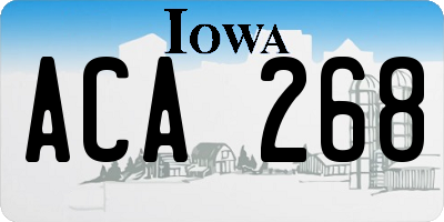 IA license plate ACA268