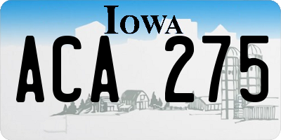 IA license plate ACA275