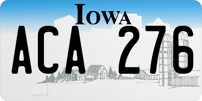 IA license plate ACA276
