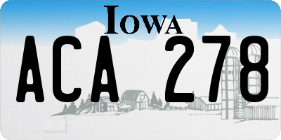 IA license plate ACA278